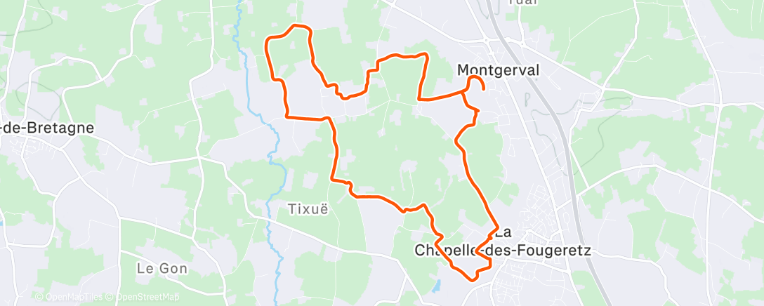 Map of the activity, Morning Run