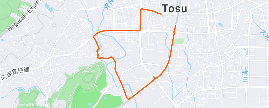 Map of the activity, Evening Run