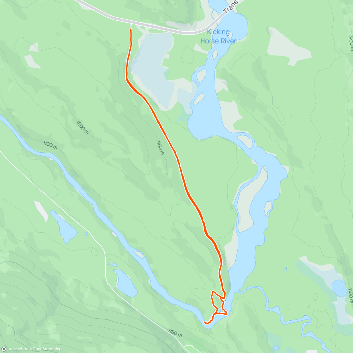 Map of the activity, Wapta Falls