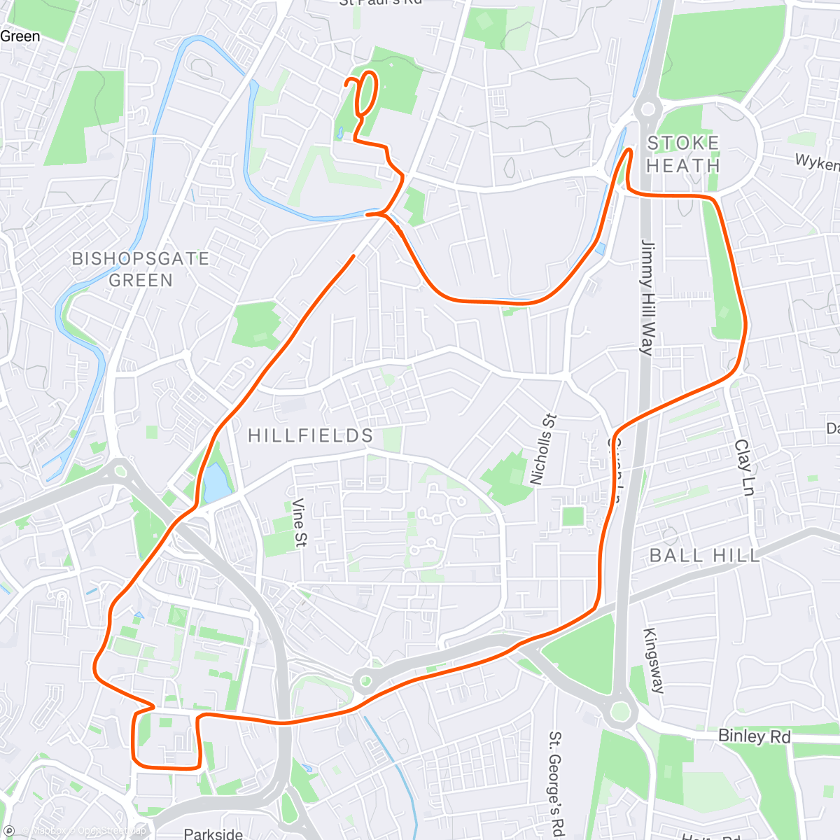 Map of the activity, Morning Run