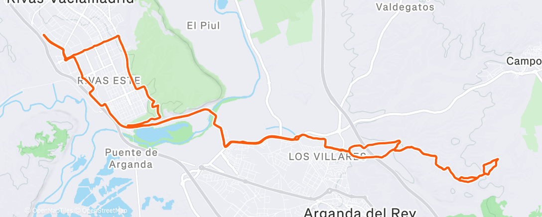 Mappa dell'attività Bicicleta por la tarde