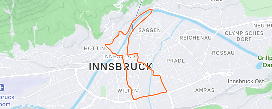 Карта физической активности (Zwift - Innsbruckring in Innsbruck)
