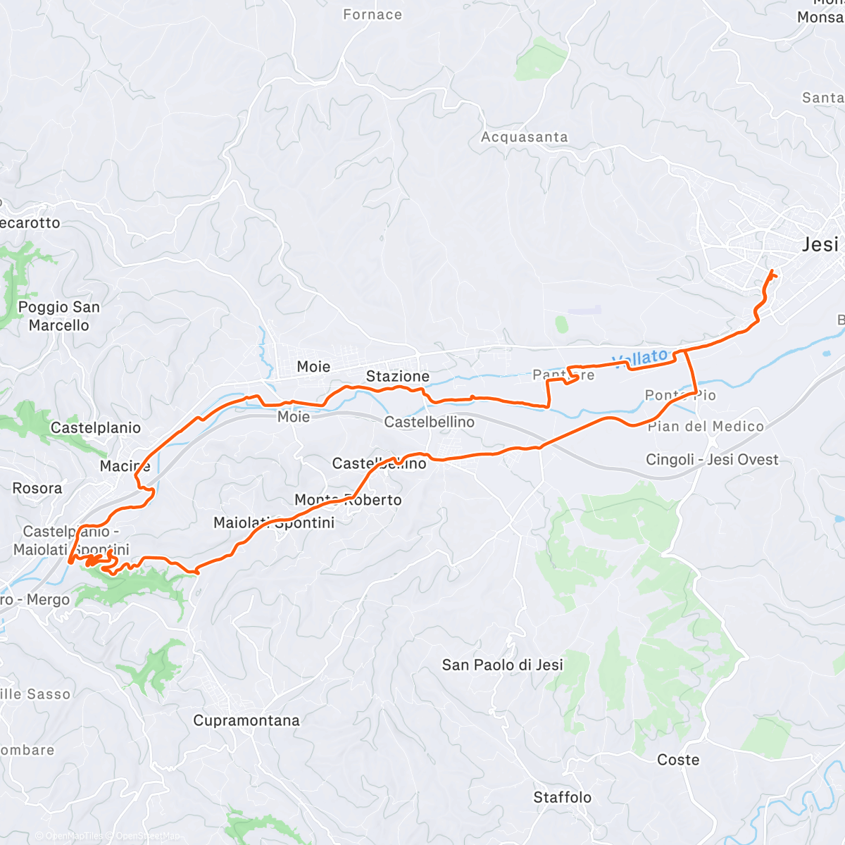 Map of the activity, Sessione di mountain biking mattutina