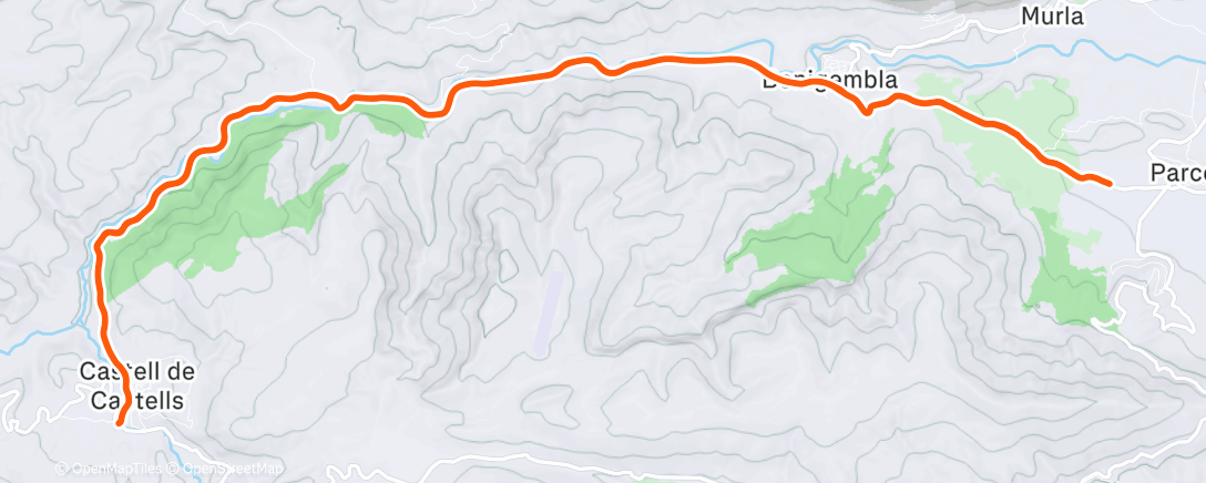 Карта физической активности (ROUVY - Castell de Castells | Spain)