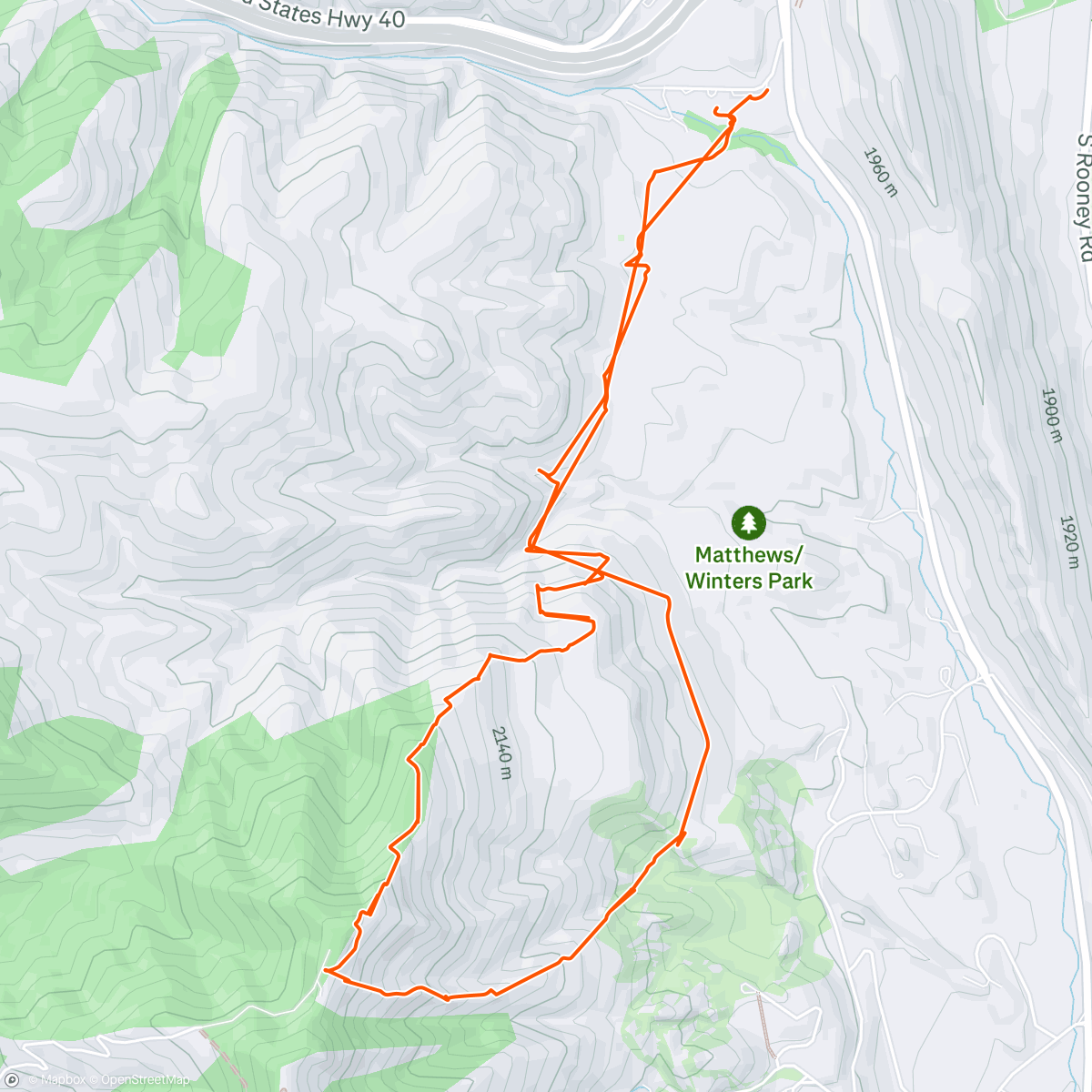Map of the activity, Mt Mo N. Ridge