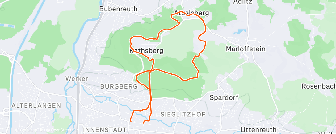 Map of the activity, Traillauf am Morgen