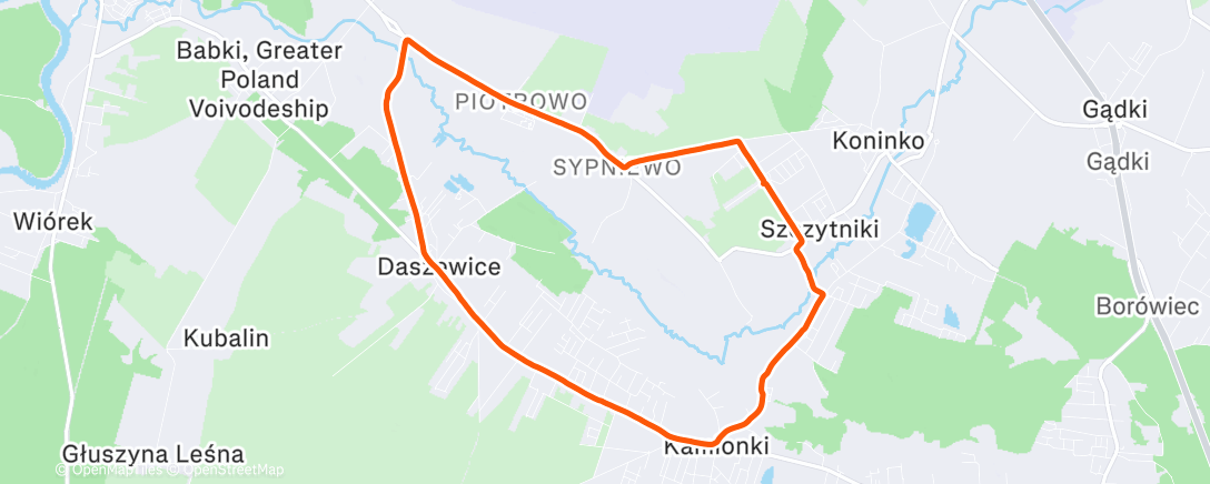 Map of the activity, Lunch Run