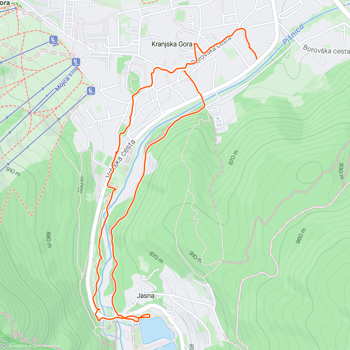 Map of the activity, Morning Walk