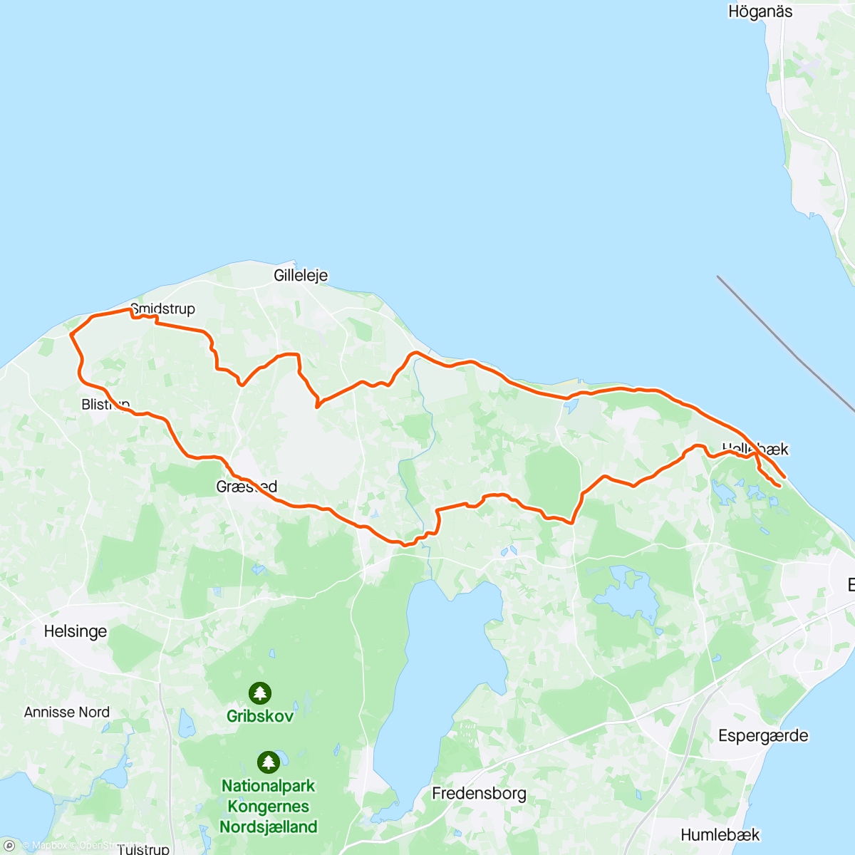 Map of the activity, Udsholt over Søborg og Esrum