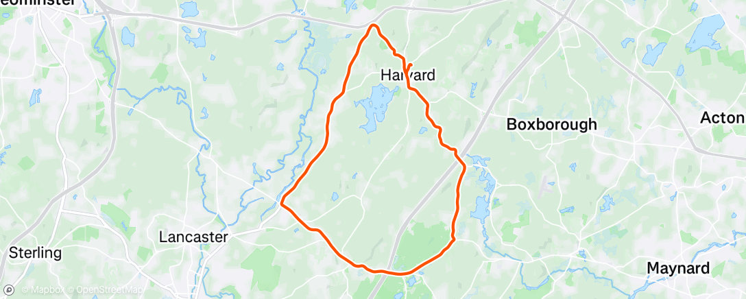 Map of the activity, Evening Ride