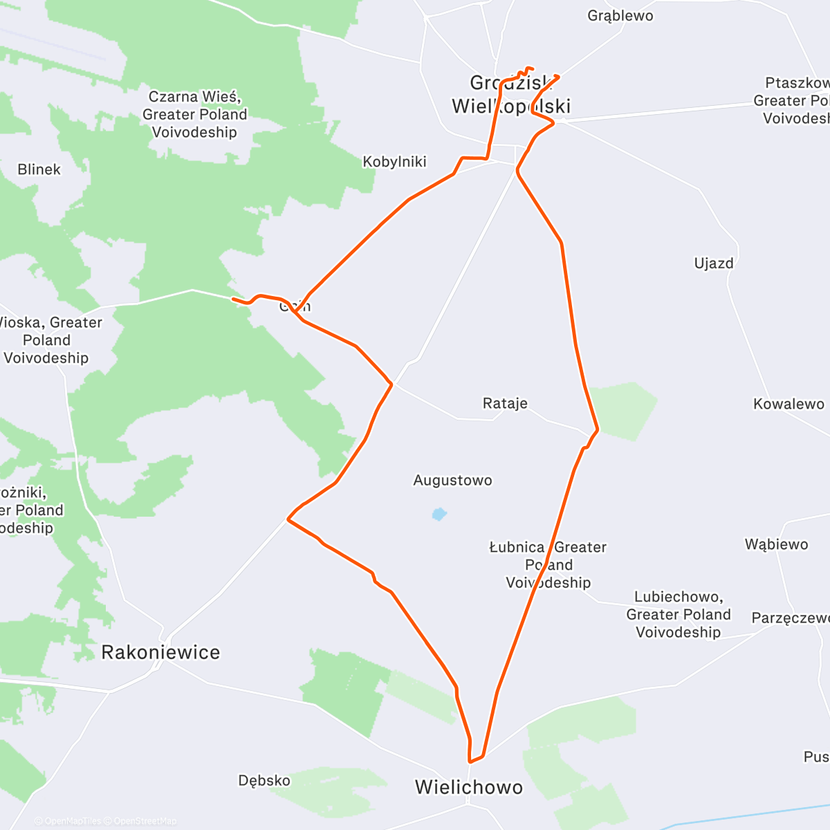 Map of the activity, Afternoon Ride