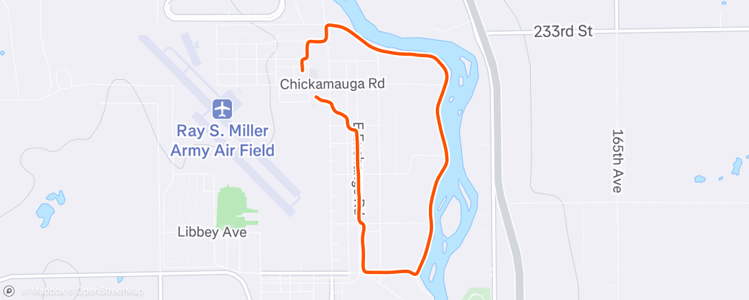 Map of the activity, Afternoon Run