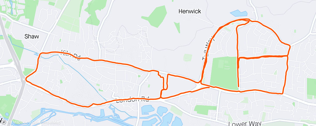 Map of the activity, Evening Run including Hi5 5k with David & Gavin