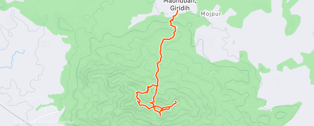 Map of the activity, Night Hike
