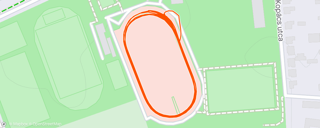 Map of the activity, 2nd 5x400 with 1’