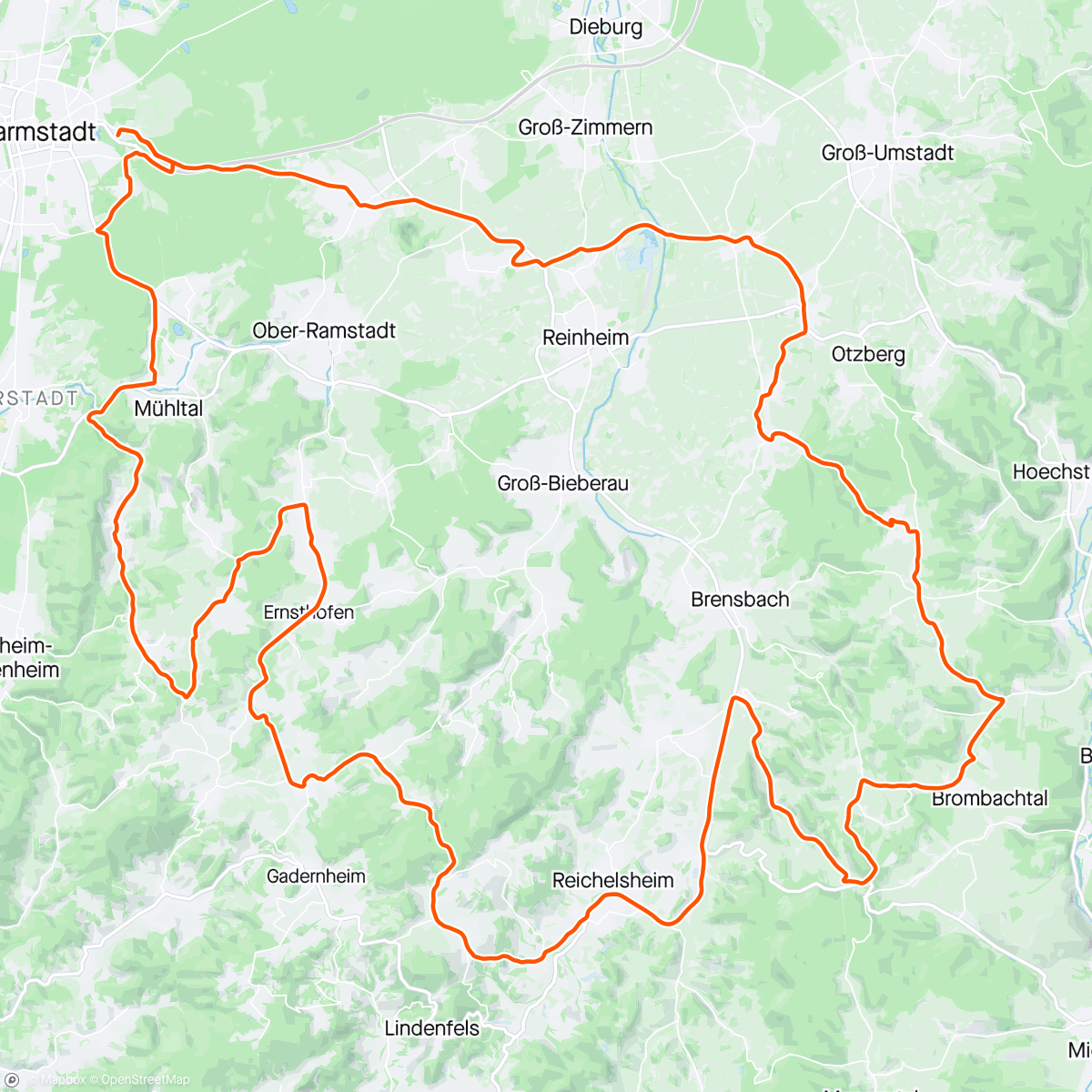 Map of the activity, Erste Odenwaldrunde '24