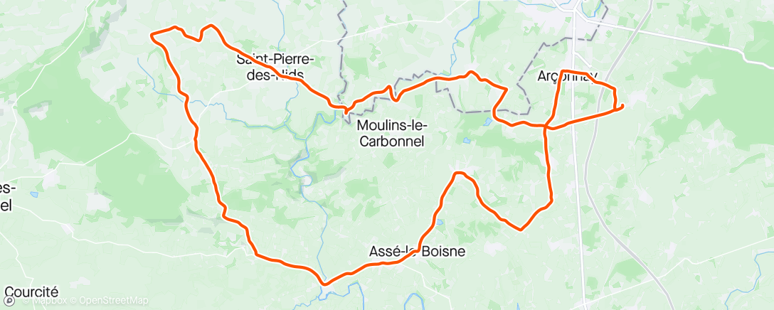 Map of the activity, Sortie VTT dans l'après-midi