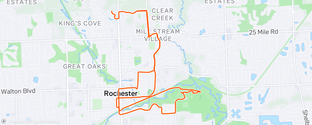 Map of the activity, Evening Ride