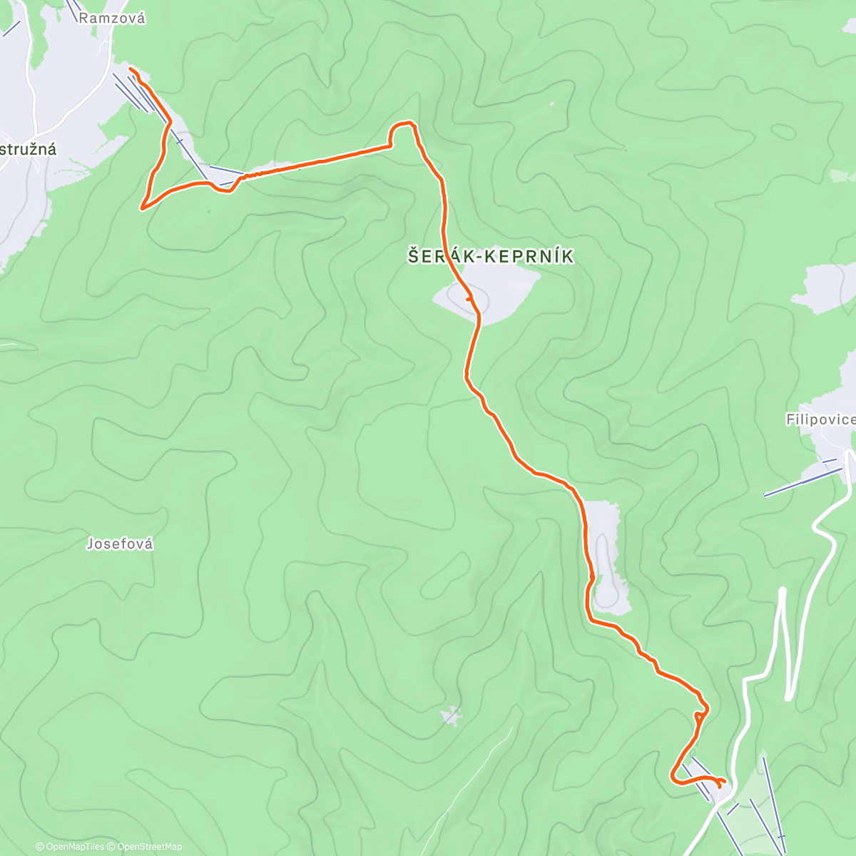 Map of the activity, Lunch Run