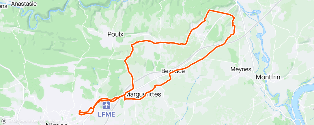 Map of the activity, Sortie gravel le matin