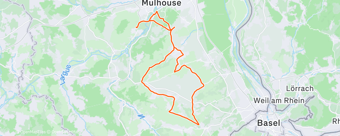 Map of the activity, Sortie vélo le matin