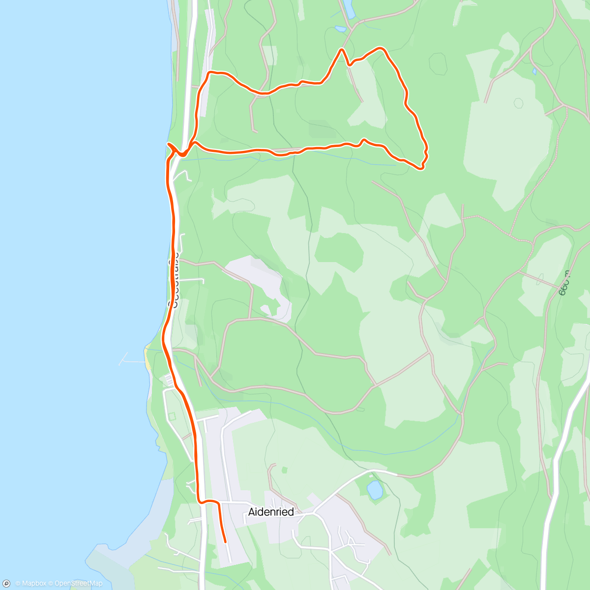 Map of the activity, ☀️morning trail with a few harder minutes
