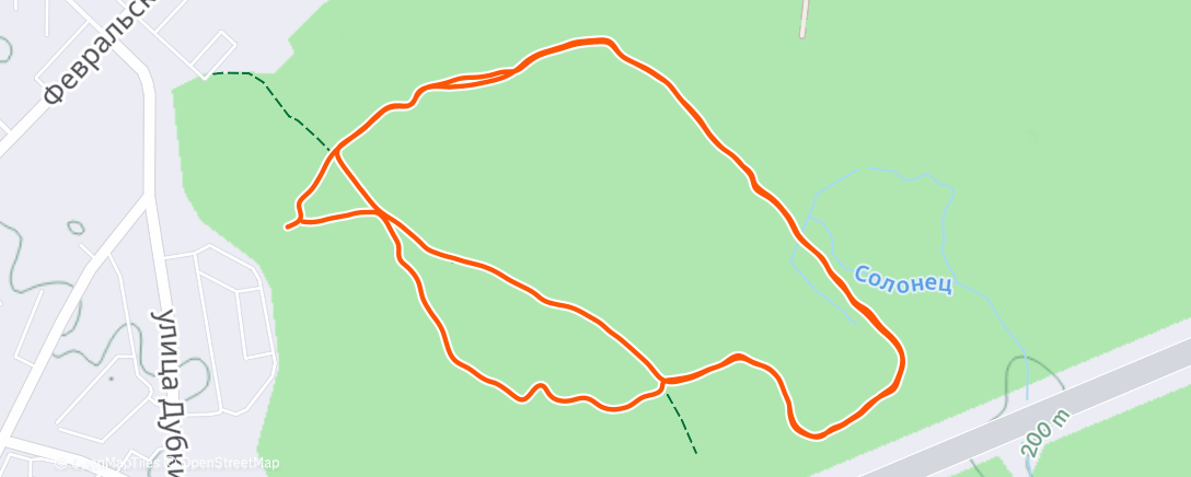 Map of the activity, Вечерний забег