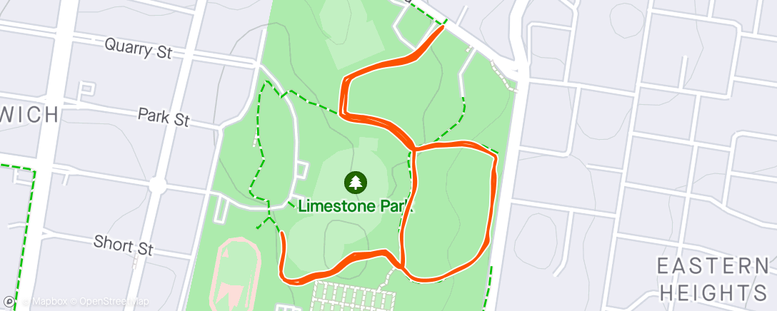 Map of the activity, Ipswich Parkrun (last one in Australia for a while again - see everyone again next time)