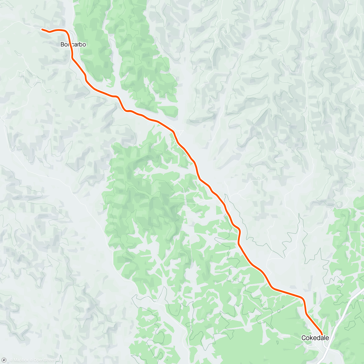Map of the activity, Burro Canyon rode road on my gravel