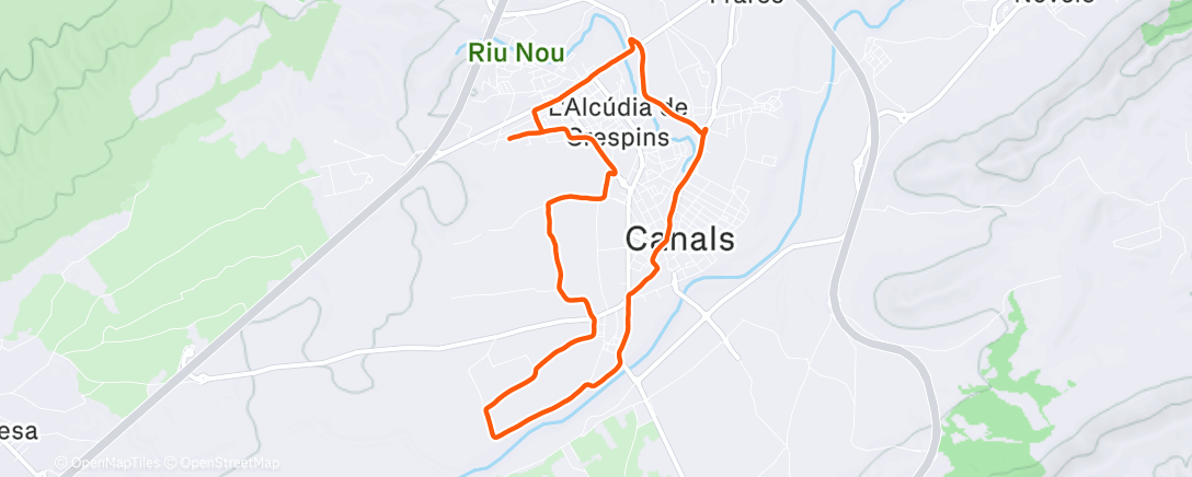 Map of the activity, Carrera de tarde