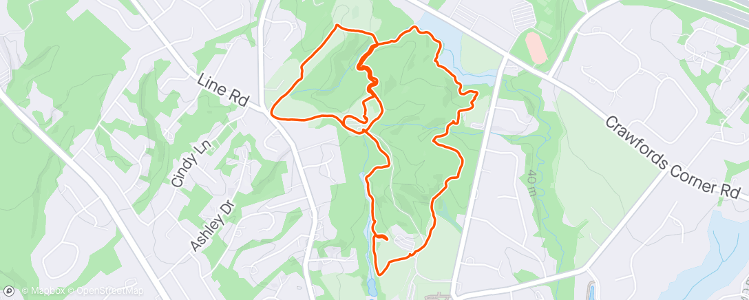Map of the activity, Holmdel Park Trail Walk
