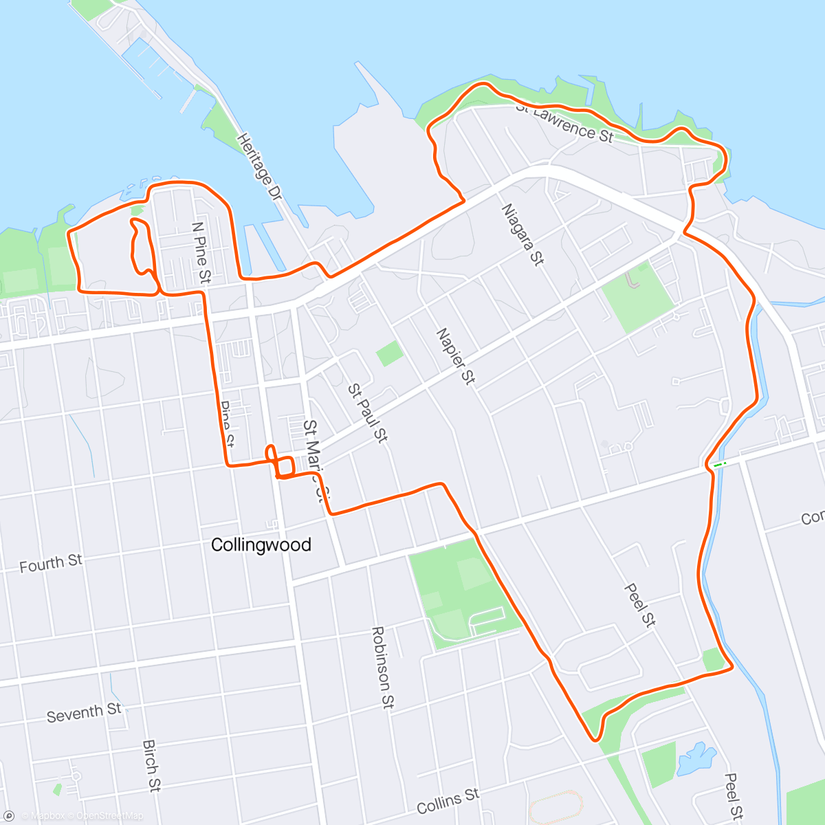 活动地图，C’wood East End Loop - 25 April 2024/Collingwood, Canada ☀️