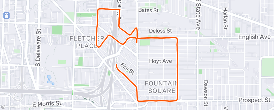 Map of the activity, Evening Run