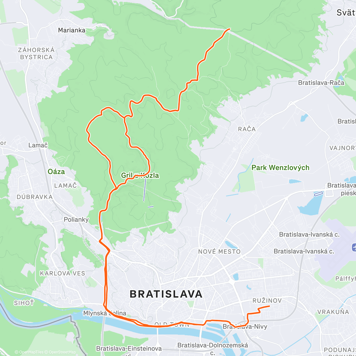 Map of the activity, Obed na Bielom