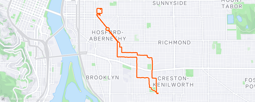 Map of the activity, Long walking errands.