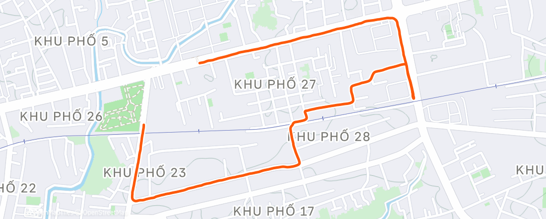 Map of the activity, Morning Run