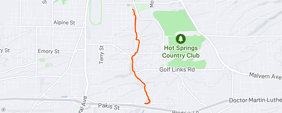 Map of the activity, Evening Walk