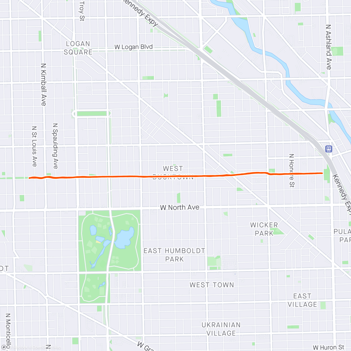 Map of the activity, Forever Pace Run Club