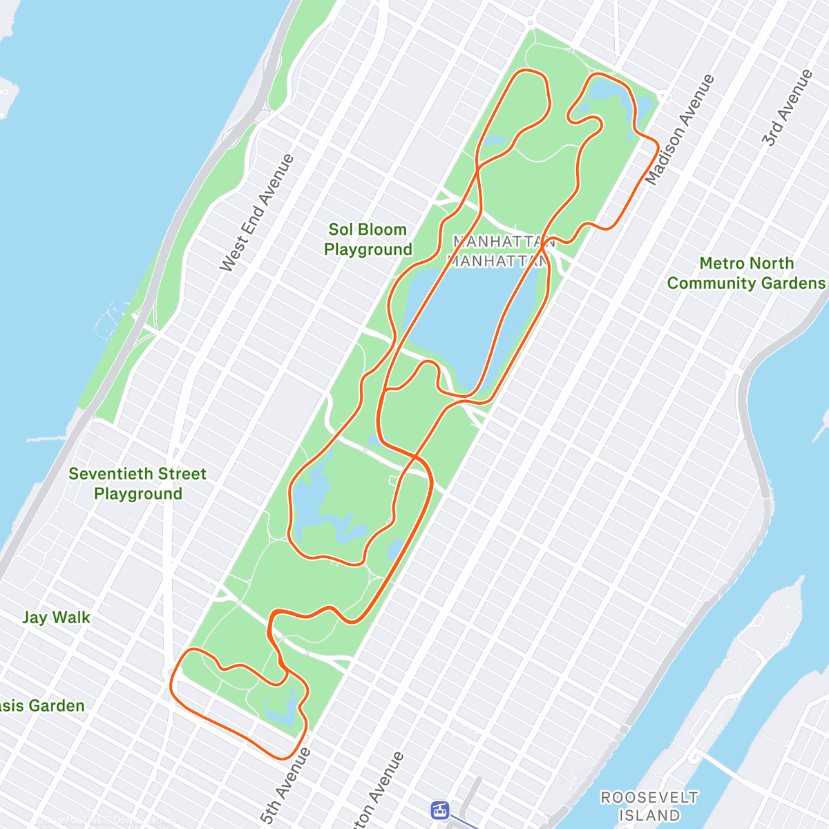 Карта физической активности (Zwift - Mighty Metropolitan in New York)