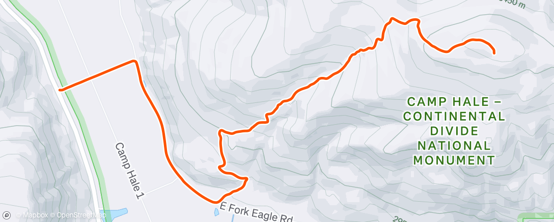 Map of the activity, Ski out from Jackal