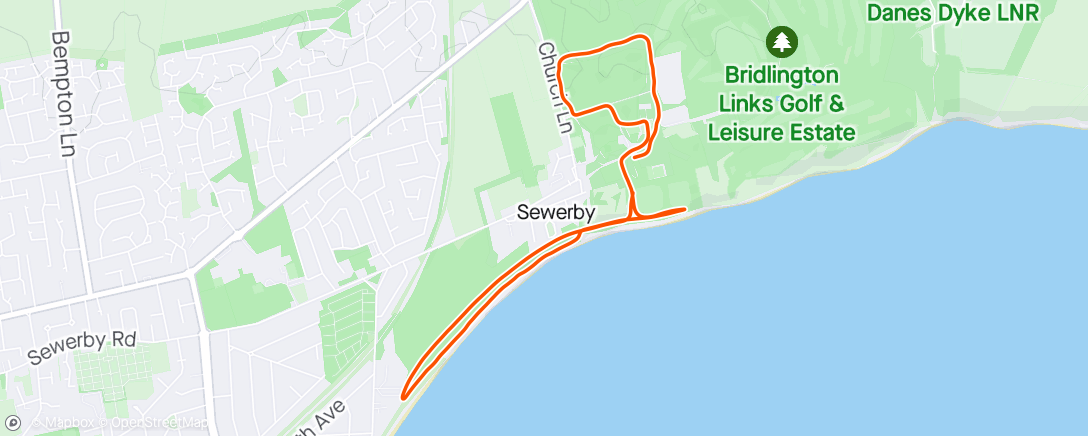 Map of the activity, Sewerby Parkrun