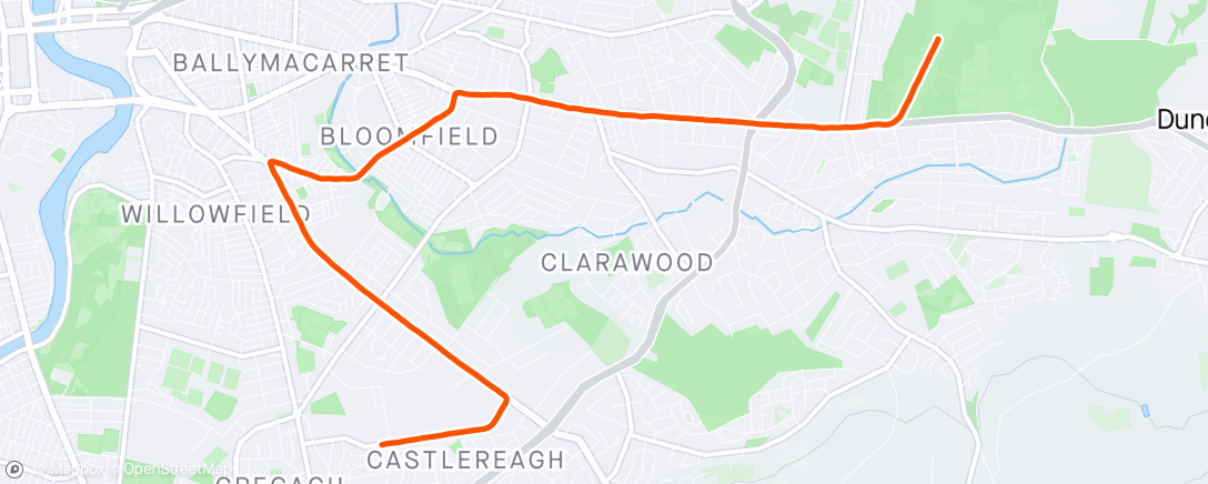 Map of the activity, Belfast Marathon Leg 1