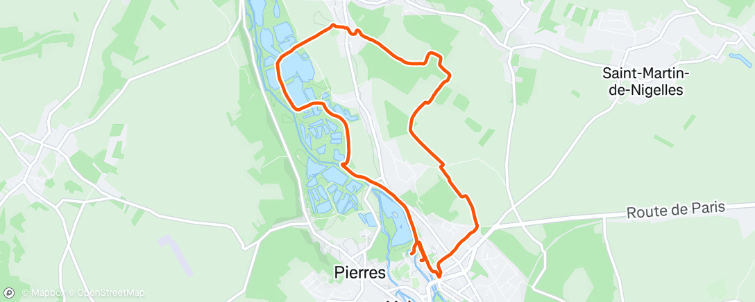 Map of the activity, Course à pied dans l'après-midi