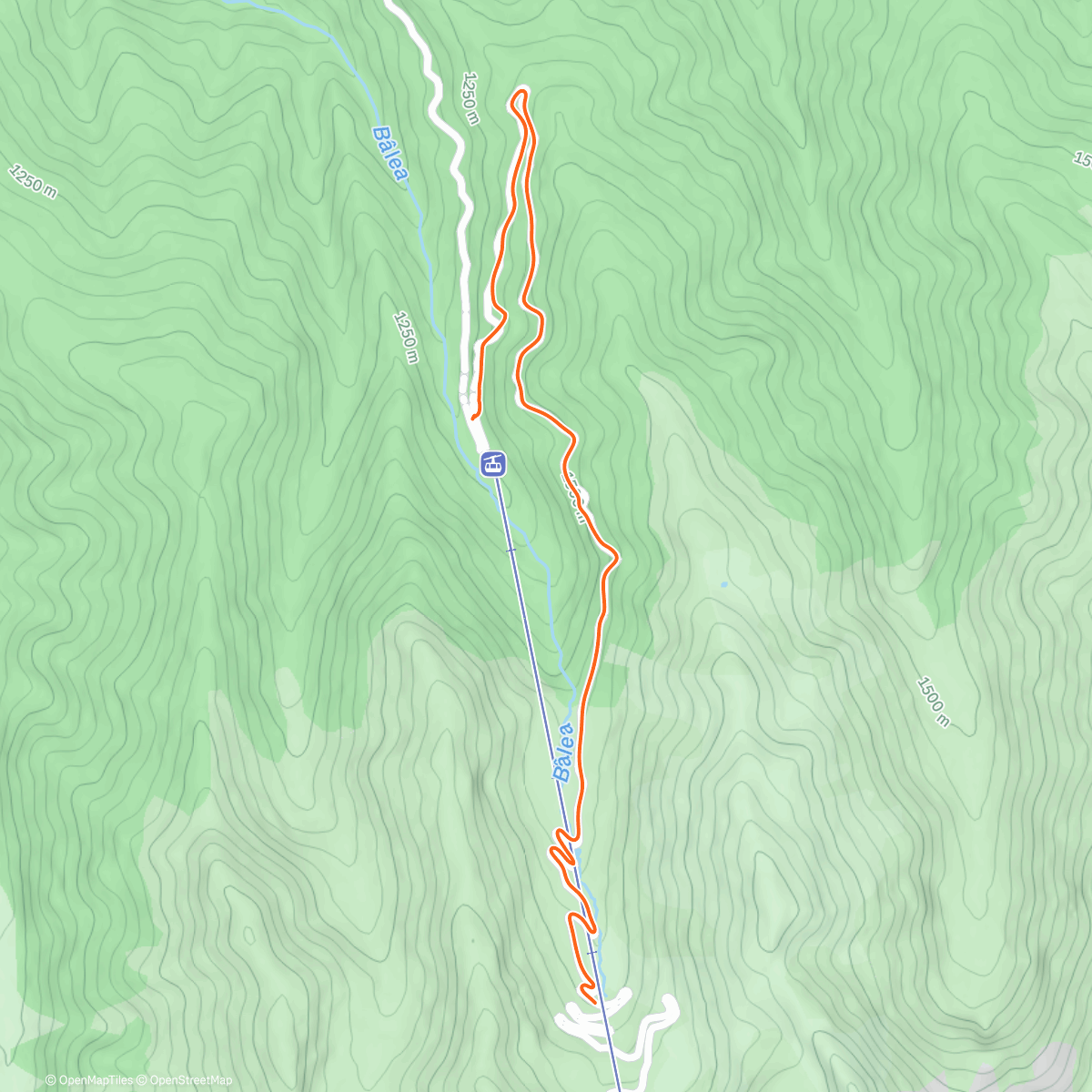 Map of the activity, MTB Transfăgărășan la vale
