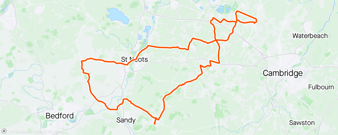 Map of the activity, Sunday Club Ride