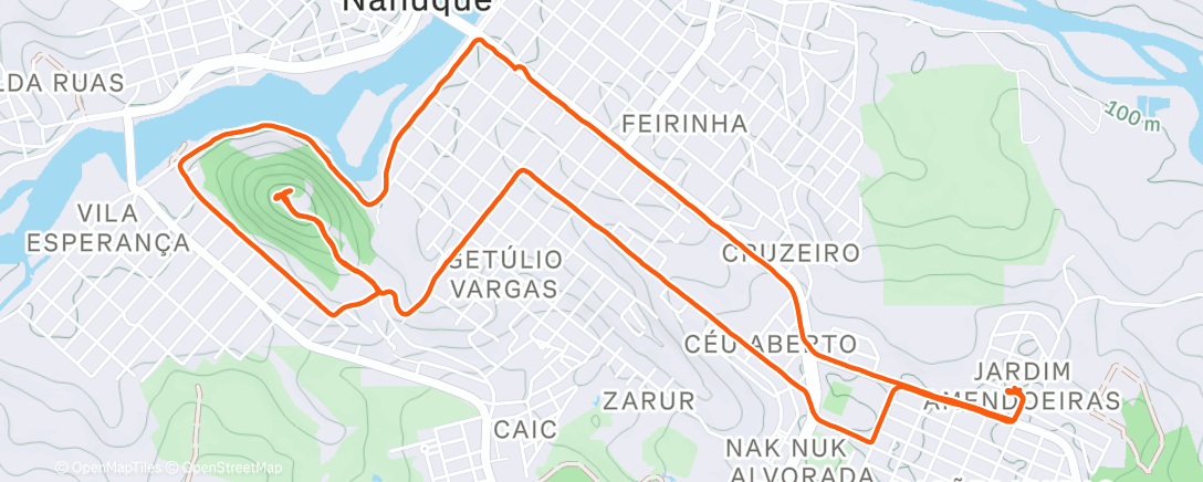 Map of the activity, Caminhada vespertina 🌙