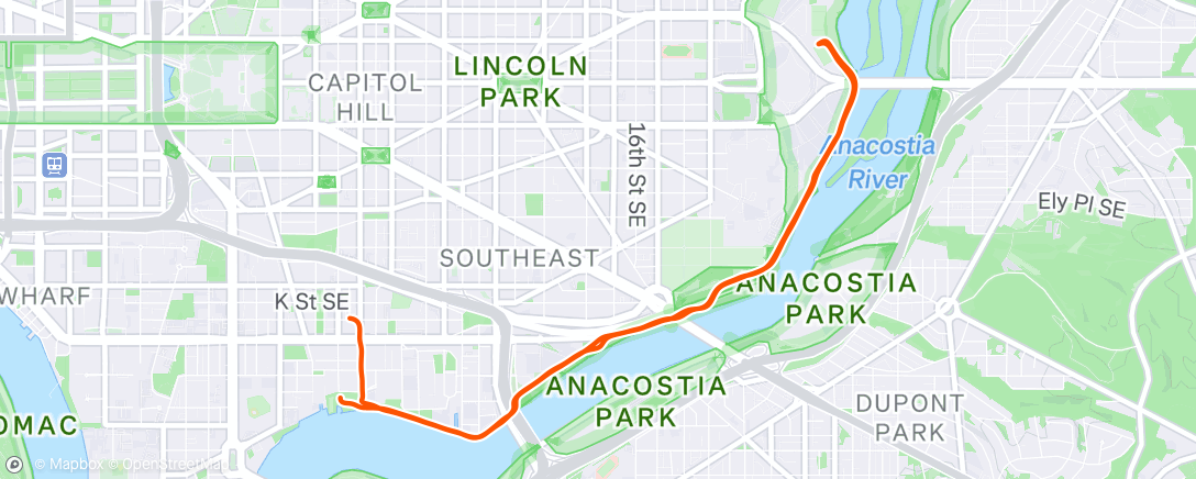 Map of the activity, Afternoon Run