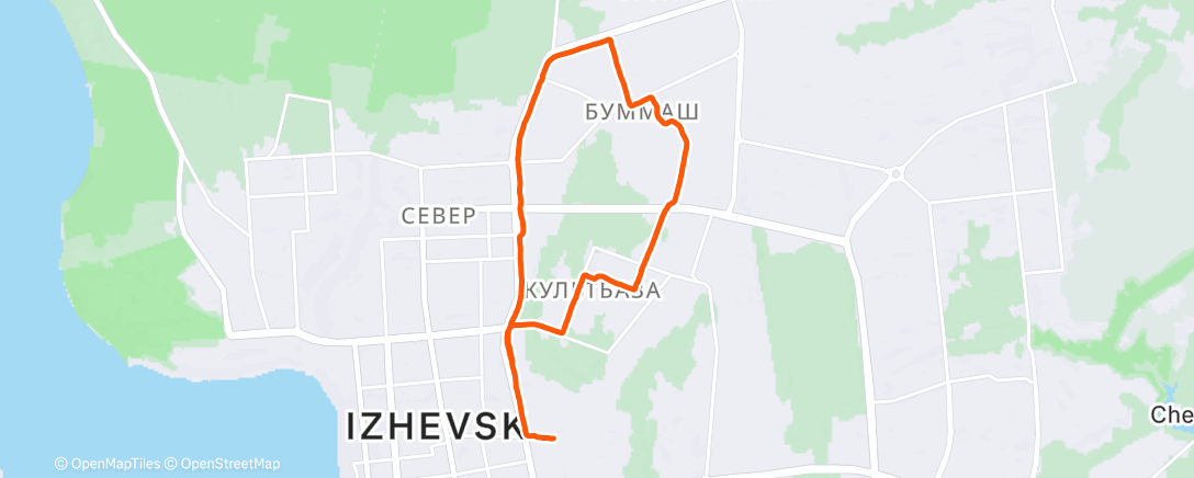 Map of the activity, Дневной забег