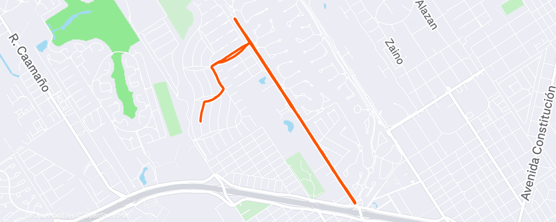 Map of the activity, Evening Run