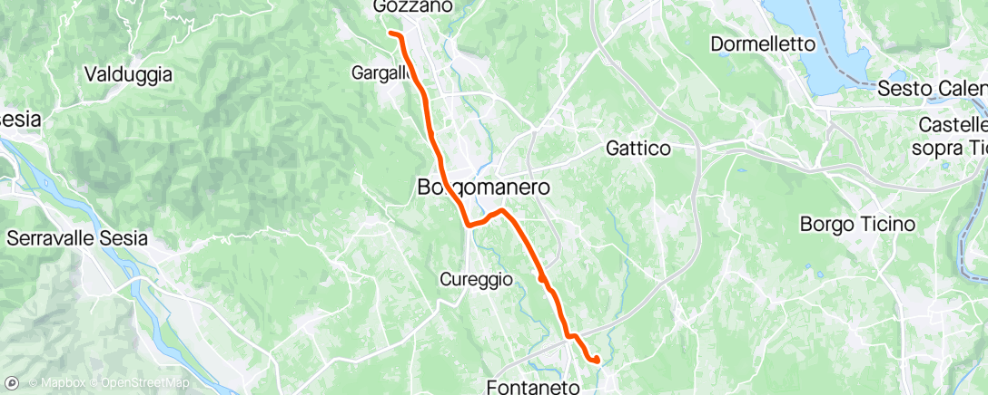 Map of the activity, Sgambata pre gran fondo.